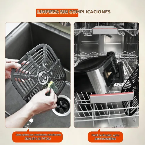 Vista 7 de Freidora de aire digital inteligente de 6.5QT, ventana visual, 8 recetas preestablecidas para comida rápida y fácil, aperitivos, postres, plato