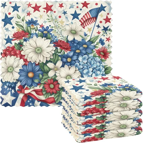 Vista 23 de Autumn Poppy Flowers06 - Juego de 6 paños de limpieza de microfibra para autos, máquina súper absorbente Flores de amapola de otoño06