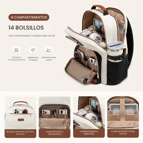 Vista 3 de LOVEVOOK Mochila para laptop para mujer, 15,6 pulg.