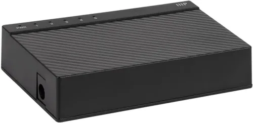 Vista 2 de Monoprice Switch de red no administrado Fast Ethernet de 5 puertos a 10/100 Mbps Tamaño compacto, Plug and Play, negociación automática y MDI/MDIX
