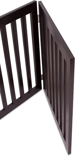 Vista 8 de INTERNET'S BEST Dog Gate - Barrera independiente para mascotas para interiores, valla plegable de madera para perros, puerta extra ancha