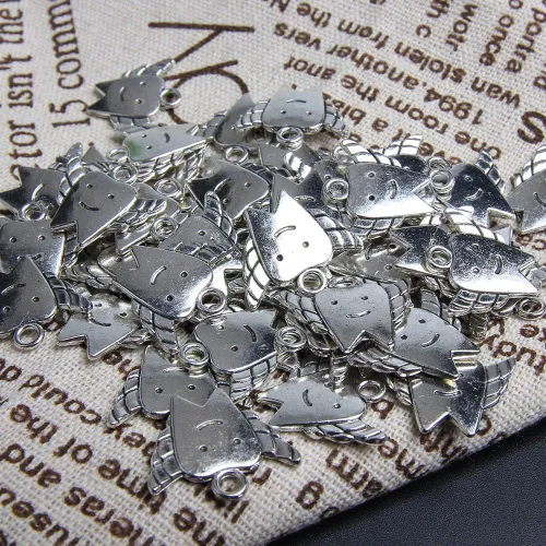 Vista 8 de Acxico 50 dijes de hadas tibetanos de plata para niños, 0.709 in, Plata