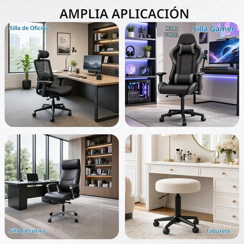 Vista 10 de MySit Cilindro de Elevación de Gas de Repuesto para Silla de Oficina con Carrera de 2.2", Resistente 450 libras, Varilla de Resorte de Gas Más