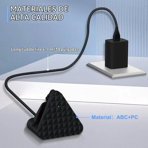 Vista 7 de Soporte de carga inteligente para lentes y cable compatible con Ray-Ban Meta Wayfarer Headliner Skyler, base de carga portátil USB-C para lentes