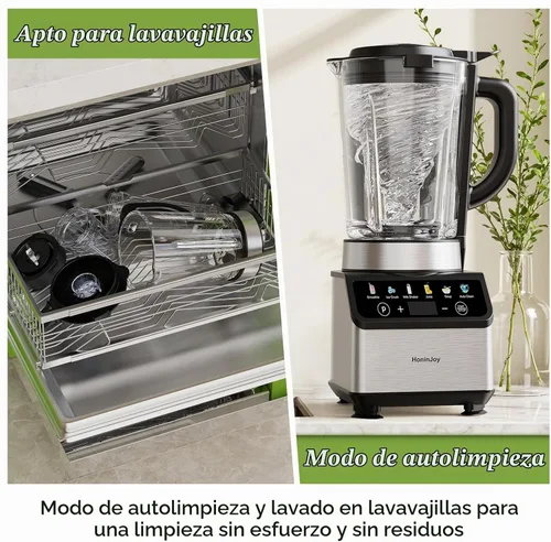 Vista 7 de Licuadoras para cocina, licuadora de batidos de encimera con jarra de vidrio de 51 onzas, molinillo y combo de taza para llevar, licuadora digital