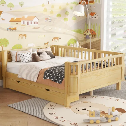 Vista 10 de Harper & Bright Designs - Estructura de cama de madera Blanco con cajones de almacenamiento