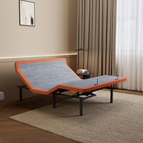Vista 11 de ESHINE Base de cama ajustable individual XL con colchón híbrido de 14" Inclinación de almohada, control por aplicación inteligente, gravedad cero