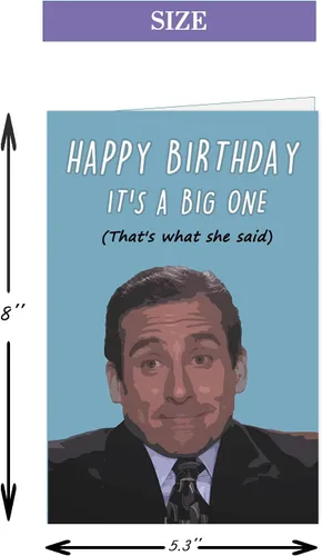 Vista 2 de XXDJLP Humor Tarjetas de cumpleaños de The Office Regalos para fanáticos del programa de televisión, divertida tarjeta de cumpleaños de Michael
