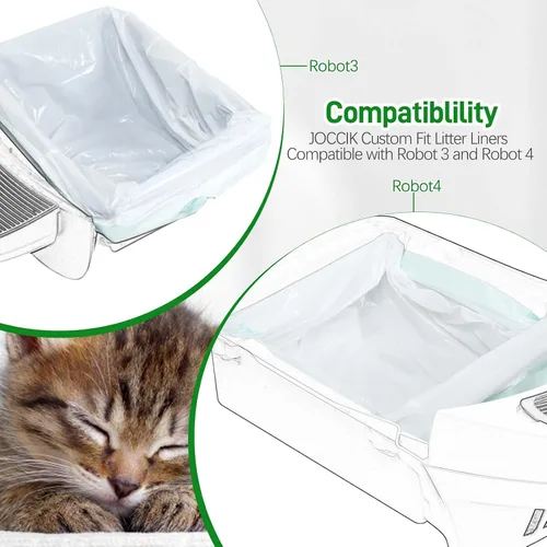 Vista 6 de Bolsas de repuesto para cajas de arena con cordón compatibles con robot, resistentes y autolimpiantes, bolsas de repuesto (50 unidades)