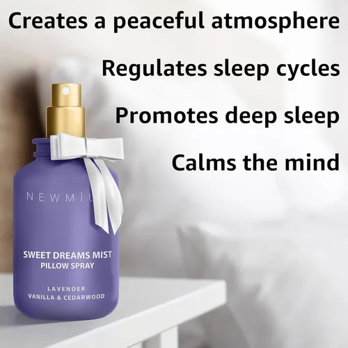 Vista 2 de Sweet Dreams - Almohada para dormir en aerosol Lavanda Vainilla Cedro Aceites Esenciales Aromaterapia Niebla Calmante Alivio del Estrés Ducha Spray