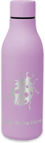 Vista 10 de LaserGram Botella de agua de acero inoxidable de doble pared, mariquita, grabado personalizado incluido