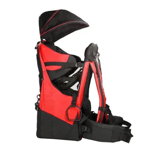 Vista 9 de ClevrPlus - Mochila portabebés para niños, con sombrilla y visera, hiking, Verde