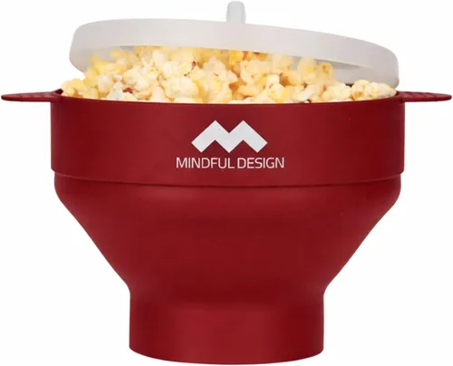 Vista 10 de El original Mindful Design - Palomitero plegable para microondas, recipiente de silicona, sin BPA y apto para lavavajillas (Negro)