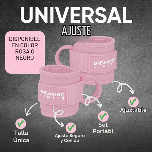 Vista 4 de BREAKING LIMITS Correas de tobillo para máquinas de cable para mujeres, juego de correas de tobillo para glúteos, accesorios de tobillo