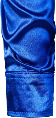 Vista 6 de ZEROYAA Men's Luxury Shiny Silk Like Satin Button Up Dress Shirts