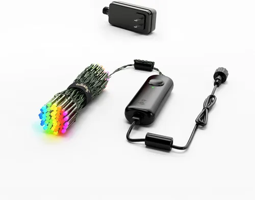Vista 8 de Twinkly Strings 100 LED RGB, Cadena de luces LED para interiores y exteriores, Luces LED inteligentes, LEDs trazables, Compatibles con Alexa