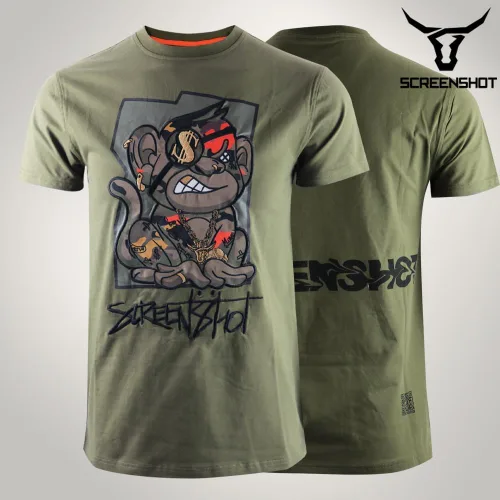 Vista 3 de SCREENSHOT - Camiseta con estampado de gel de alta densidad con bordado urbano de alta densidad