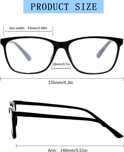 Vista 2 de COJWIS Progressive Multifocus Reading Glasses Blue Light Blocking,Spring Hinge Readers for Women Men