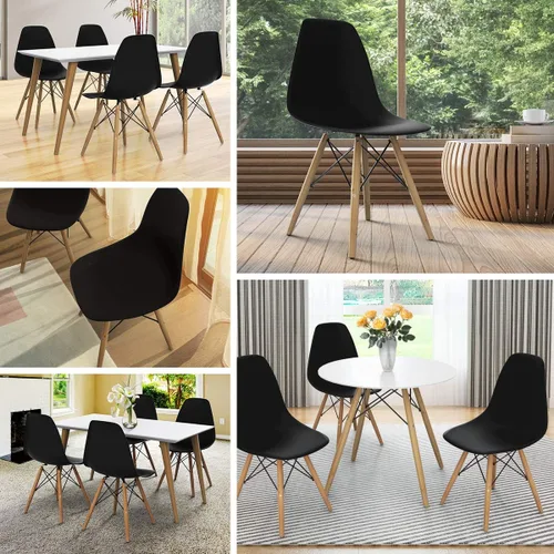 Vista 7 de GOFLAME DSW - Sillas de comedor, sillas de plástico con patas de madera, sillas sin brazos de estilo moderno para sala de estar, cocina, dormitorio