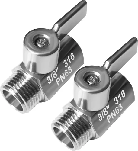 Vista 14 de Beduan Mini válvula de bola de acero inoxidable (316) 1" NPT macho x NPT hembra mini válvula de cierre de bola
