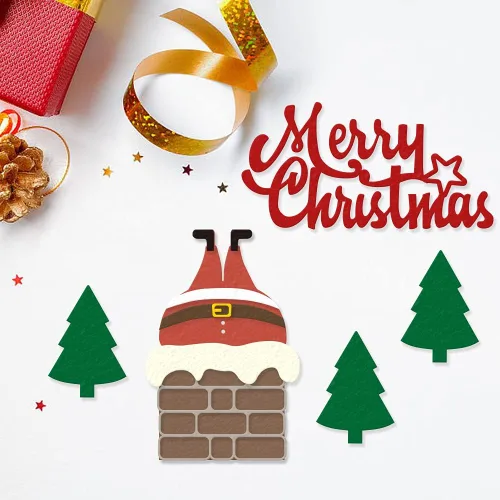 Vista 3 de Troqueles de corte de árbol de Navidad para hacer tarjetas y decoraciones de álbumes de fotos, Papá Noel con palabras de Feliz Navidad, troqueles