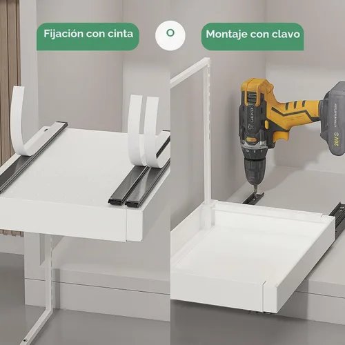 Vista 6 de REALINN Organizador expandible para debajo del fregadero con ajuste de Blanco