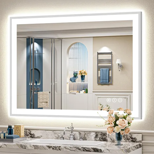 Vista 49 de 24x32 LED Bathroom Mirror, Backlit & Front Lit Lighted Mirror Retroiluminado+luz frontal