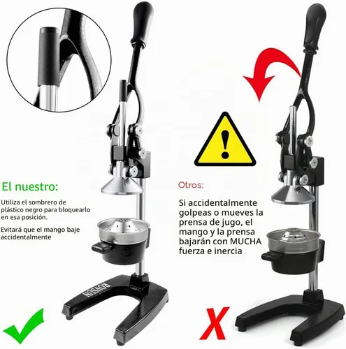 Vista 2 de Rovsun - Exprimidor de cítricos manual para uso comercial, para exprimir jugo de frutas, cítricos, naranja, limón y granada, Negro