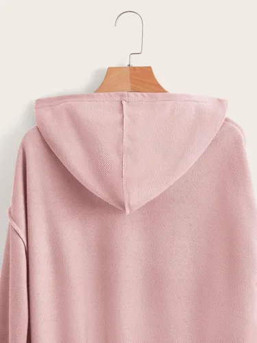 Vista 4 de Floerns Sudadera con capucha de manga larga con estampado gráfico de corazón para niñas