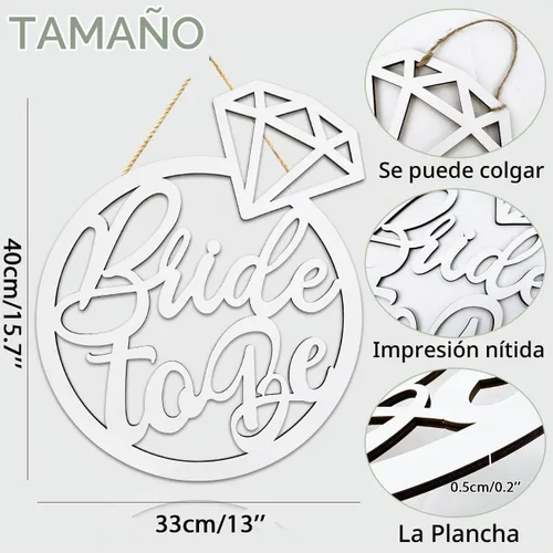Vista 4 de Decoraciones de despedida de soltera para fiesta de Batcholette Blanco