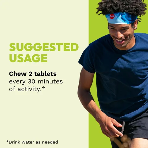 Vista 6 de SaltStick Electrolyte FastChews Green Apple - 12 paquetes resellables/120 unidades Chewable electrolyte tablets that start working in 45 seconds.
