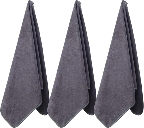 Vista 11 de Toallas de microfibra para gimnasio de tamaño grande súper suaves para ejercicio, fitness, deportes, entrenamiento, 380-GSM 15-pulgadas x