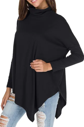 Vista 3 de levaca Suéter largo otoñal casual para mujer de mangas largas abierto a los costados, sin botones, estilo túnica