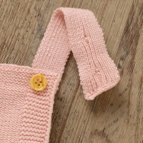 Vista 6 de Douhoow Overol de punto para bebé y niña, suéter con tirantes y pantalones, trajes de otoño e invierno