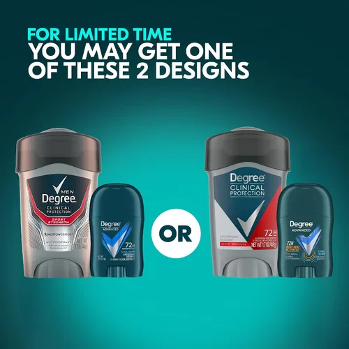 Vista 8 de Degree Desodorante para hombres, protección clínica, paquete de 4, antitranspirante Sport Strength 72H, suave sólido + desodorante