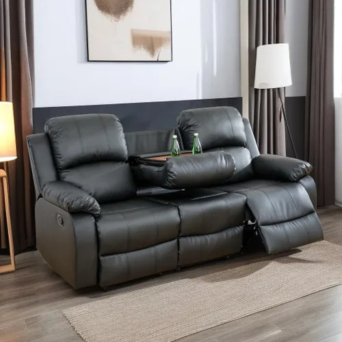 Vista 61 de A Ainehome Juego de Muebles de Sala de Estar de Cuero Reclinable Juego de Sofá Sillón Loveseat Juego de Muebles Sofá para Sala de Estar/Espacio