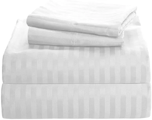 Vista 11 de Juego de sábanas premium de 4 piezas - Sábanas de cama de algodón tamaño individual - 100% algodón - 300 número de hilos - Sábana bajera ajustable