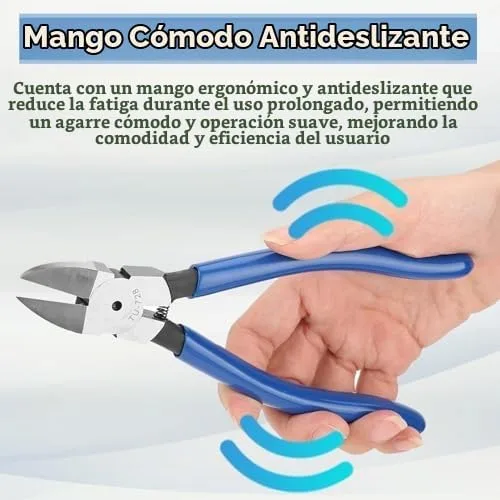 Vista 4 de TU-728 Cortadores de puerta empotrados - Alicates diagonales azules portátiles para varios cables