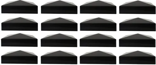 Vista 31 de Tapa para poste de valla de vinilo piramidal de plástico de 5 x 5 (5.000 in x 5.000 in), color negro o blanco, múltiples cantidades para postes