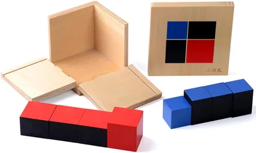 Vista 3 de Cubo binomial Montessori, juguetes de matemáticas Montessori