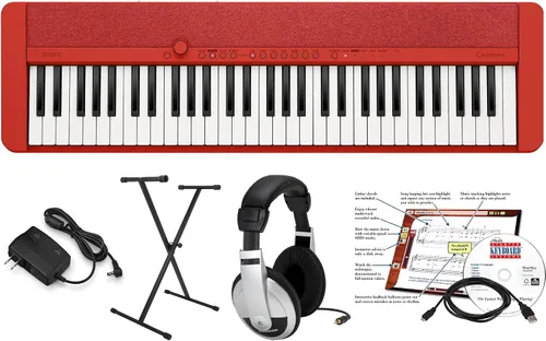 Vista 9 de Casio CT-S1 - Paquete educativo con soporte y software de instrucción eMedia, adaptador de CA y auriculares, color negro
