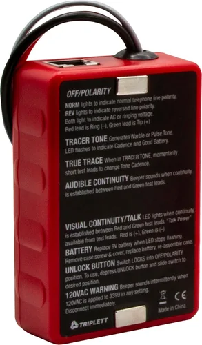 Vista 4 de Triplett 3399 Kit detector de cables premium Fox & Hound con generador de tonos y sonda con sensibilidad ajustable para cable eléctrico, cable LAN