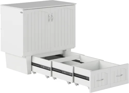 Vista 12 de Atlantic Muebles natucket Murphy cama Pecho, Madera Noble, Blanco