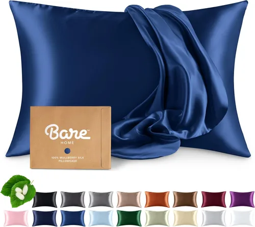 Vista 11 de Bare Home Funda de almohada 100% seda de morera para cabello y piel - Funda de almohada de seda ultra premium grado 6A 19 Momme - Cremallera oculta
