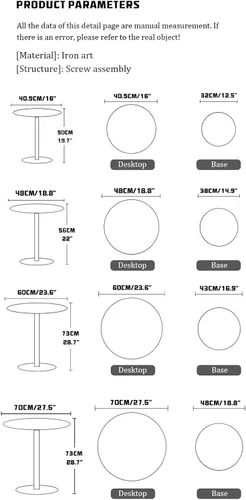 Vista 7 de Mesa redonda de bar y pub, mesa de cóctel circular de pie de estilo moderno con parte superior de hierro, adecuada para sala de estar, mesa