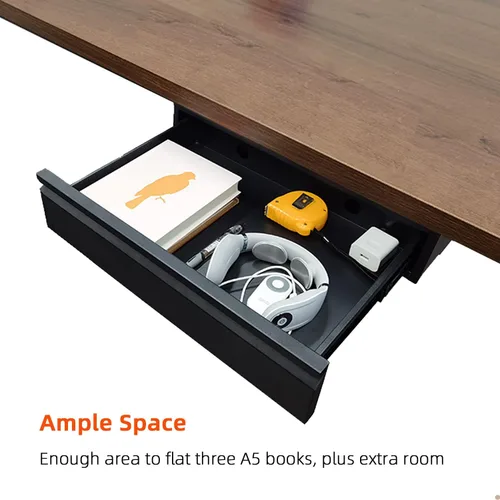 Vista 6 de 1 Paquete Cajón Bajo Escritorio 18", Organizador de Almacenamiento Extraíble con Extensión Deslizante Grande Montado Bajo Mesa de Madera Plana