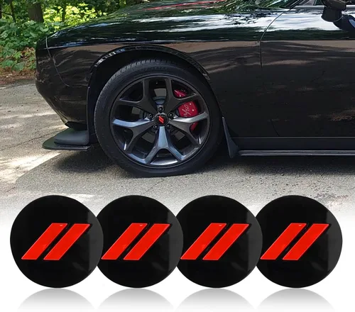 Vista 10 de 4 tapas centrales de rueda de 2.5 pulgadas compatibles con Charger Challenger Durango 2017-2022 Se ajustan a ruedas de 20 pulgadas Tapacubos