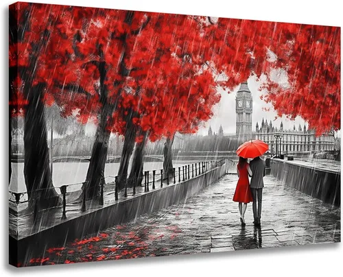 Vista 11 de GLOKAKA Decoración contemporánea para el hogar, arte de pared, paisaje, estampado de animales, ciervos en los bosques coloridos, decoración estética