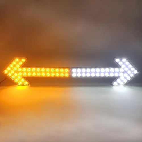 Vista 8 de CFLMYYXGS12V-24V Luz de señal de flecha LED impermeable ámbar con carcasa transparente para vehículos de construcción, barredoras, carros de agua