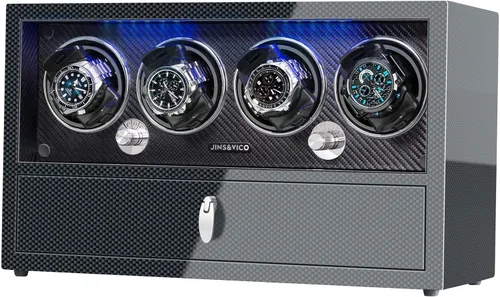 Vista 8 de Enrollador de reloj para relojes automáticos, enrollador de reloj mejorado con motor Mabuchi japonés, control de pantalla táctil LCD integrado